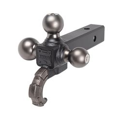 Reese Towpower Tactical 7095620 Tri-Ball Ball Mount with Hook, 1-7/8 in, 2 in, 2-5/16 in Dia Hitch Ball, Matte/Pewter 