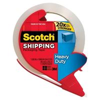 Scotch 3850-RD Packaging Tape, 54.6 yd L, 1.88 in W, Polypropylene Backing, Clear 