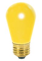 11W S11 Ceramic Bulb - Medium Base - Yellow - 130V - 1 / Card 