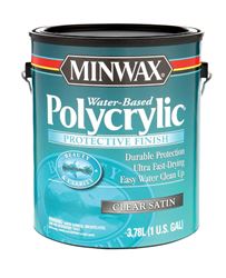 Minwax  Indoor  Clear  Satin  Water-Based Polycrylic  1 gal. 