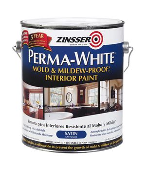 Zinsser  Perma-White  Interior  Acrylic Latex  Mold and Mildew-Proof Paint  White  Satin  1 gal. Whi