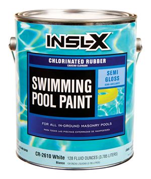 Insl-X Swimming Pool Paint Rubber Based Indoor/Outdoor Semi-Gloss White 1 gal. 24 hr.