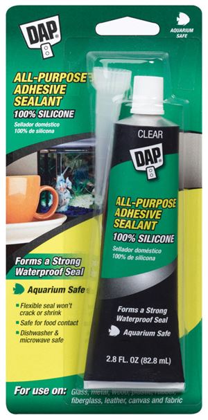 DAP  Aquarium  Silicone Rubber  Sealant  Clear  2.8 oz.