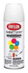 Krylon  ColorMaster  White  Semi-Gloss  Spray Paint  12 oz. 