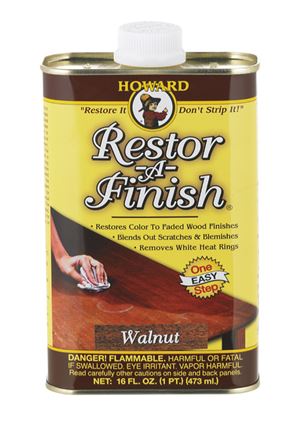 Howard Restor-A-Finish Semi-Transparent Walnut Oil-Based Wood Restorer 1 pt.