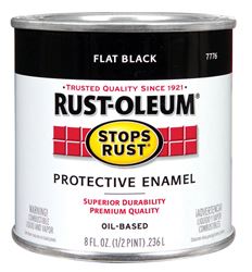 Rust-Oleum Oil Based Protective Enamel Black Flat 1/2 pt. 