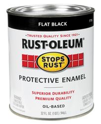 Rust-Oleum Oil Based Protective Enamel Black Flat 1 qt. 