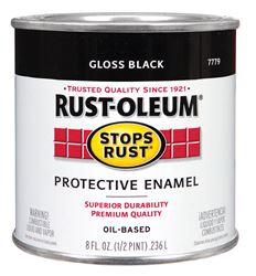 Rust-Oleum  Oil Based  Protective Enamel  Black  Gloss  1/2 pt. 