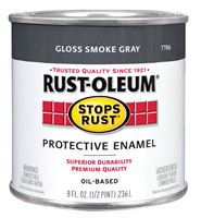 Rust-Oleum  Oil Based  Protective Enamel  Smoke Gray  Gloss  1/2 pt. 