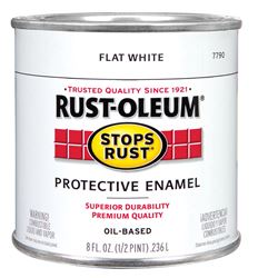 Rust-Oleum  Oil Based  Protective Enamel  White  Flat  1/2 pt. 