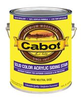 Cabot  Solid Color  Acrylic  Siding Stain  Neutral Base  Tintable 1 gal. 