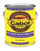 Cabot  Solid Color  Acrylic  Siding Stain  White Base  Tintable 1 gal. 
