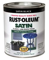 Rust-Oleum  Oil Based  Protective Enamel  Black  Satin  1 qt. 