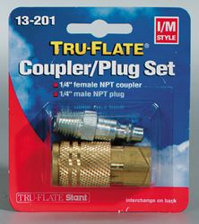Tru-Flate  Coupler/Plug Set  Brass/Steel 