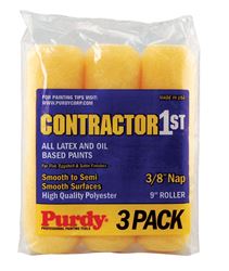 Purdy  Contractor 1st  Polyester  Paint Roller Cover  3/8 in. L x 9 in. W 3 pk 