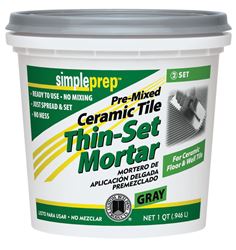 Simpleset  Pre-Mixed Ceramic Tile  Gray  Thin-Set Mortar  1 qt. 