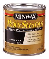 Minwax  PolyShades  Transparent  Polyurethane  Polyurethane Stain  Classic Black  1/2 pt. 