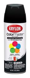 Krylon  ColorMaster  Black  Semi-Gloss  Spray Paint  12 oz. 