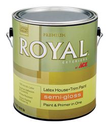 Ace  Royal  Exterior  Acrylic Latex  House & Trim Paint & Primer  Semi-Gloss  1 gal. Neutral Base 