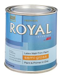 Ace  Royal  Interior  Acrylic Latex  Wall & Trim Paint  Semi-Gloss  1 qt. Neutral Base 