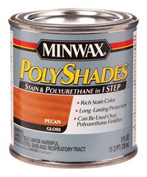 Minwax  PolyShades  Transparent  Polyurethane  Polyurethane Stain  Pecan  1/2 pt. 