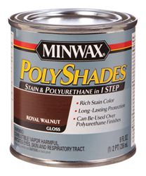 Minwax  PolyShades  Transparent  Polyurethane  Polyurethane Stain  Royal Walnut  1/2 pt. 