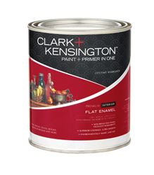 Clark+Kensington  Flat  Interior Acrylic Latex Enamel Paint  50g/L  Black  1 qt. 