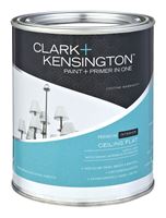 Clark+Kensington  Interior  Acrylic Latex  Paint & Primer  Ceiling White  Flat  1 qt. 
