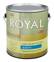 Ace  Royal  Exterior  Acrylic Latex  House & Trim Paint & Primer  Satin  1 gal. Mid-Tone High-Hiding 