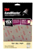 3M  Sandblaster  Aluminum Oxide  Sandpaper  7 in. L 100 Grit Medium  4 pk 