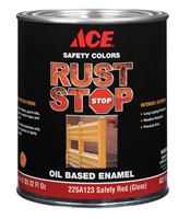 Ace  Gloss  Rust Stop Oil-based Enamel Paint  400g/L  Safety Red  1 qt. 