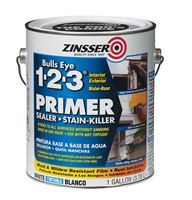 Zinsser  Bulls Eye 123  Water-Based  Interior and Exterior  Primer and Sealer  1 gal. White 