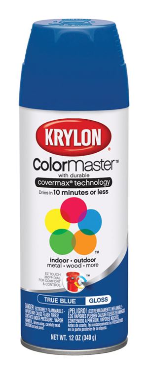 Krylon  ColorMaster  True Blue  Gloss  Spray Paint  12 oz.