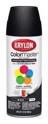 Krylon  ColorMaster  Black  Flat  Spray Paint  12 oz. 