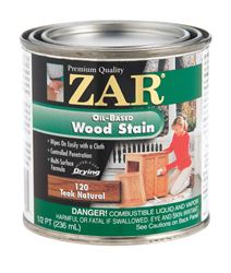 ZAR  Semi-Transparent  Oil-Based  Wood Stain  Teak Natural  Tintable 1/2 pt. 