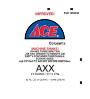Ace  Universal Machine  AXX Organic Yellow  Paint Colorant  1 qt. 