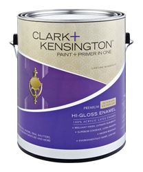 Clark+Kensington  Hi-Gloss  Interior/Exterior Acrylic Latex Enamel Paint  50g/L  Black  1 gal. 