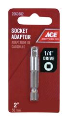Ace  1/4 in. Square  Socket Adapter  1/4 in. Dia. x 2 in. L 1 pc. 