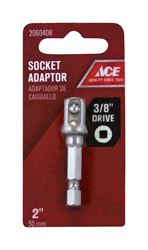 Ace  3/8 in. Square  Socket Adapter  1/4 in. Dia. x 2 in. L 1 pc. 