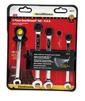 Ace  4 pc. Metal  SAE  Ratcheting Gearwrench Set 