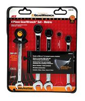Ace  4 pc. Metal  Metric  Ratcheting Gearwrench Set 