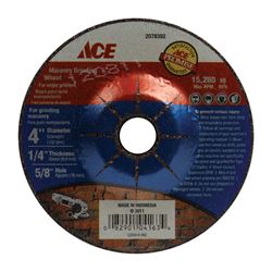 Ace  Masonry Grinding Wheel  4 in. Dia. x 1/4 in. thick  x 5/8 in. 