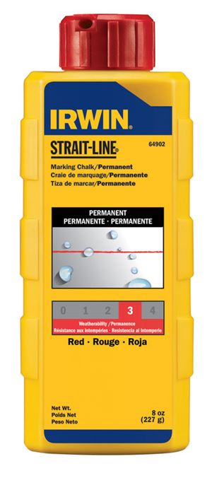 Irwin  Strait-Line  8 oz. Red  Mason Line Chalk  Permanent