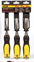 Stanley  FaxMax Thru-Tang  1/2 in. W x 9 in. L Tempered Carbon Chrome Steel  Wood Chisel Set  3 pc. 