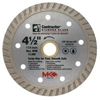 M.K. Diamond  4-1/2 in. Dia. Diamond  Turbo Rim Circular Saw Blade  For Cutting Concrete and Masonry 