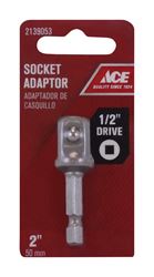 Ace  1/2 in. Socket  Screwdriver Bit Adapter  1/4 in. Dia. x 2 in. L 1 pc. 