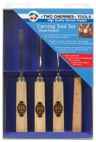 Two Cherries  Forged Steel  Woodcarving Set  4 pc. 