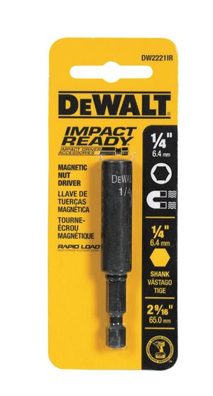 DeWalt  Impact Ready  Magnetic Tip Nut Driver  1/4 in.  x 2-9/16 in. L 1 pc. Carded