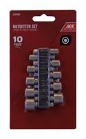 Ace  Non-Magnetic Nut Setter  1/4 in. Dia. x 1 in. L 10 pc. 