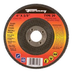 Forney 4 in. Dia. x 5/8 in. Blue Zirconia Flap Disc 80 Grit 